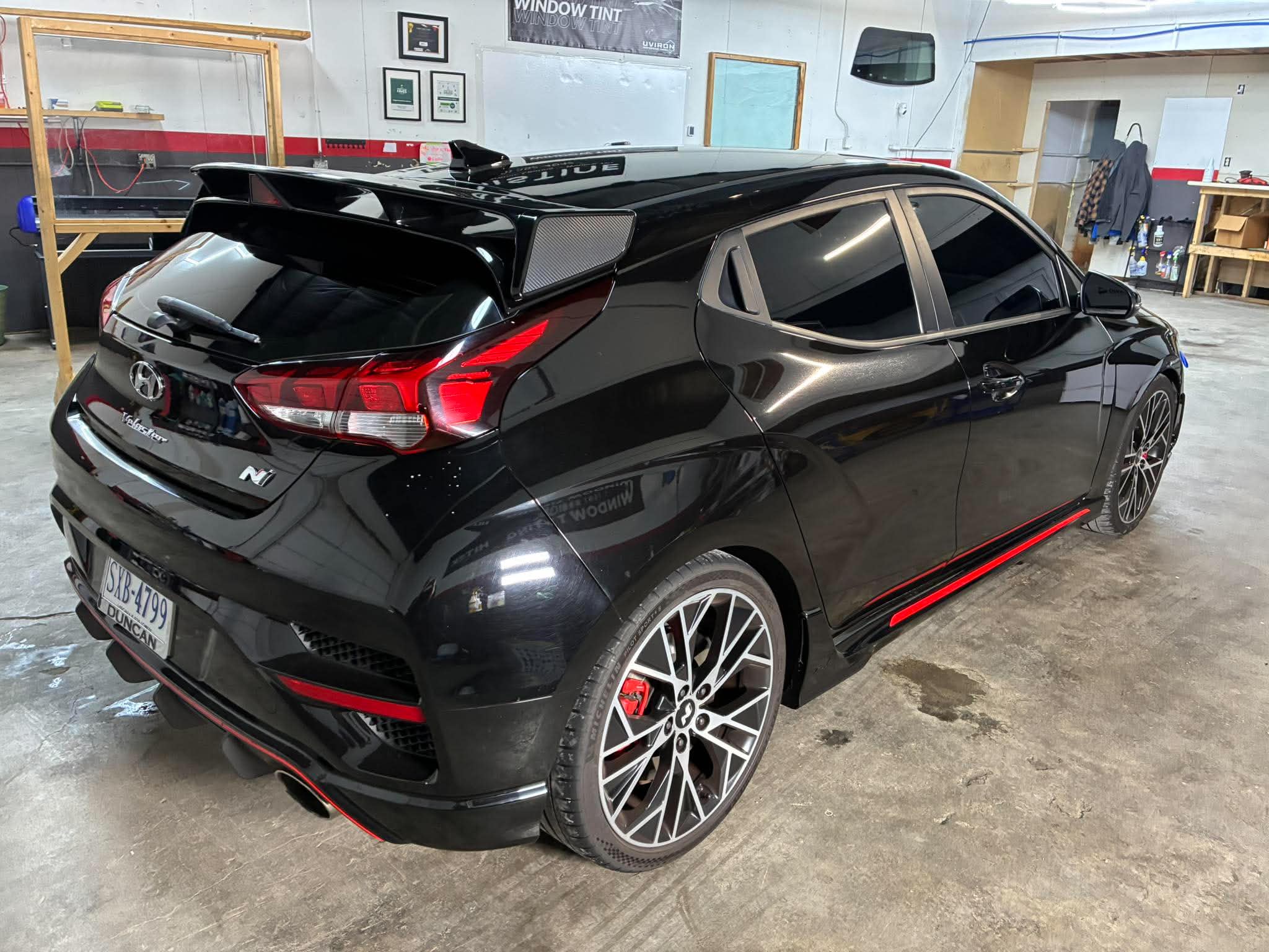 Hyundai Veloster rear view after full exterior detail